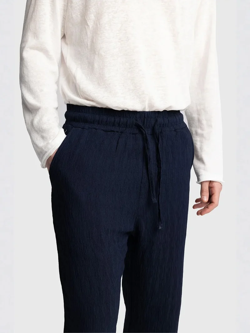 Giesto GIESTO Textured Regular Fit Drawstring Waist Pants